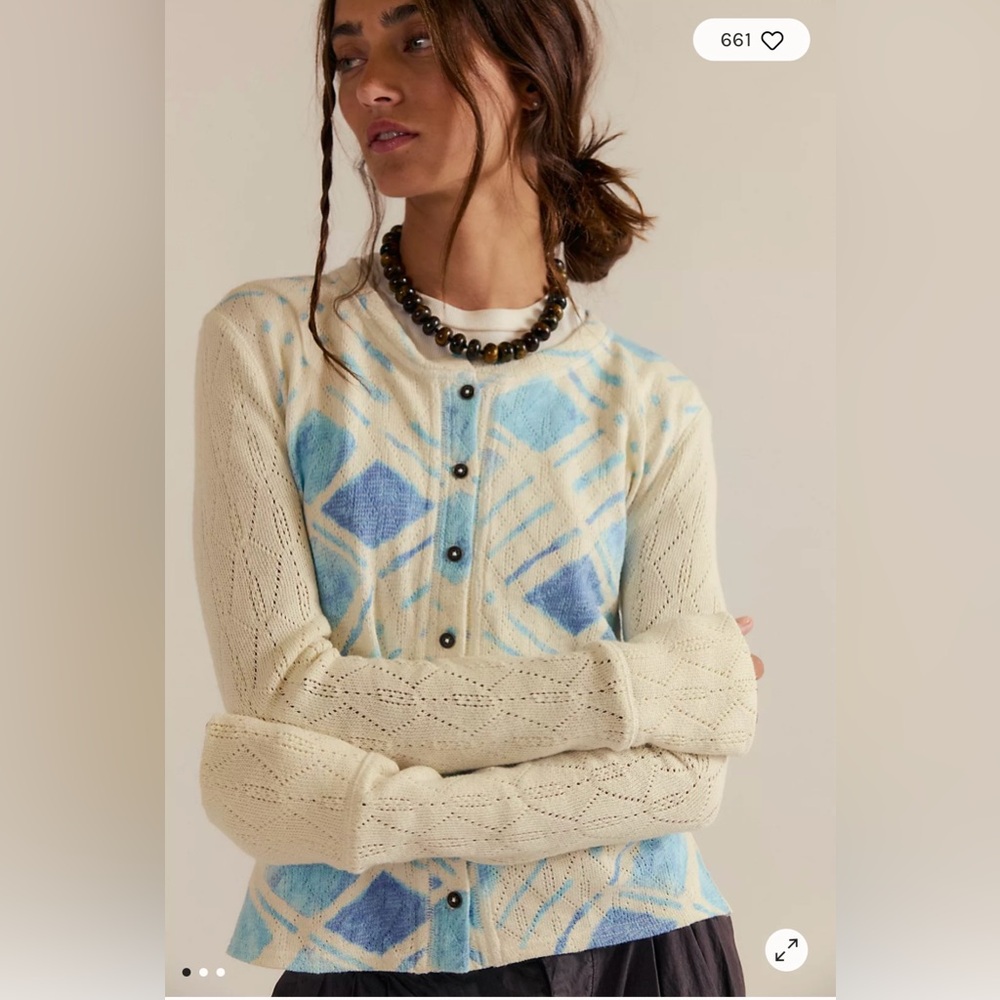 Free People/We the Free Too Cool Cardi in Sea Combo Size XS. NWT